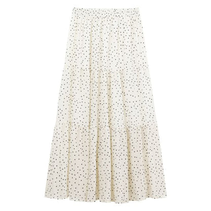 Polka Dot Maxi A-Line Skirt