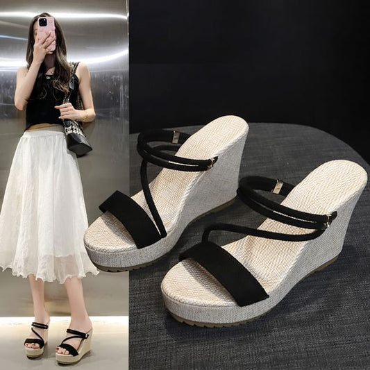 Platform Wedge Strappy Sandals Slide