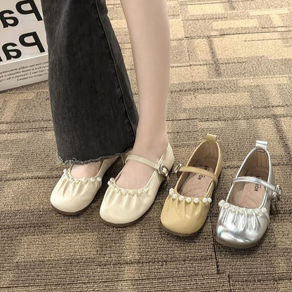 Faux Mary Pearl Jane Flats