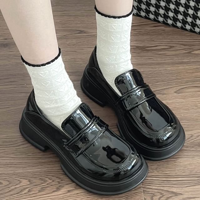 Heel Platform Loafers Chunky