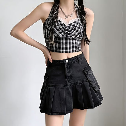 Elegant High-Waist Mini Skirt