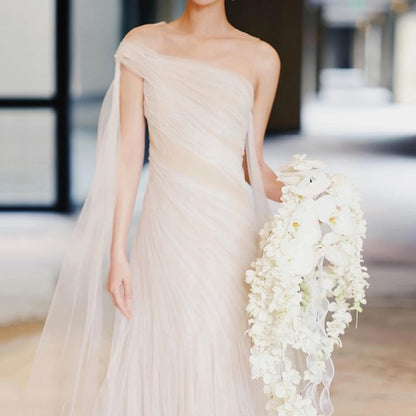 Shoulder Sheath Dress Tulle One Evening