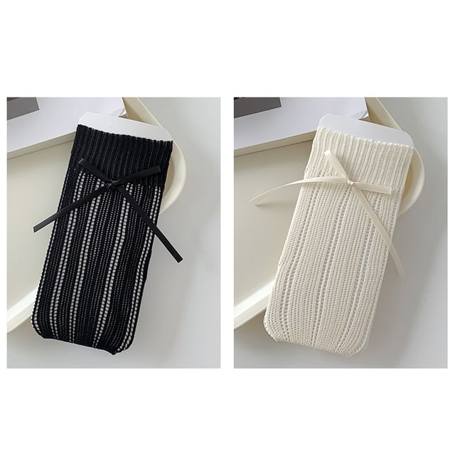 Striped Pointelle Knit Socks / Set