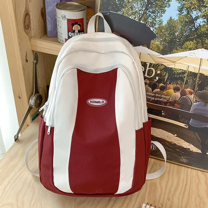 Two Tone Logo Nylon Backpack / Bag Charm / Set