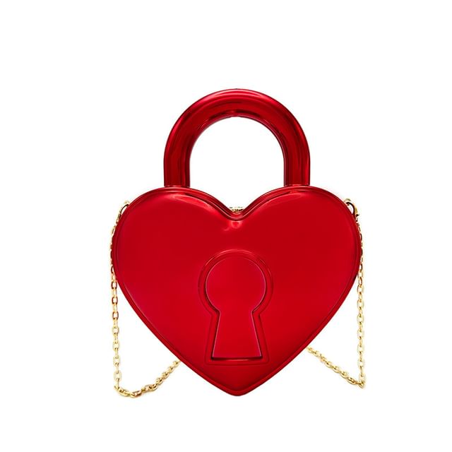 Heart Chain Strap Crossbody Bag
