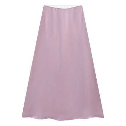 V-Neck Wrap Satin Blouse with High-Waist Mermaid Maxi Skirt