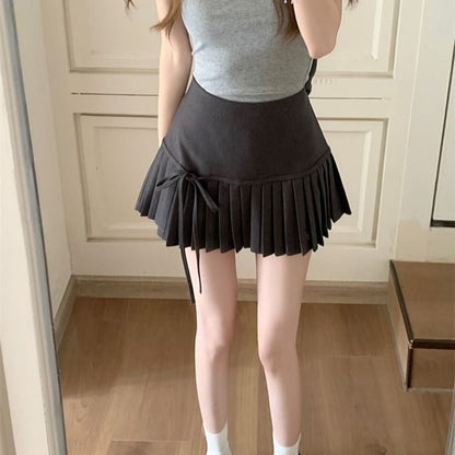 Elevated Pleated A-Line Mini Skirt