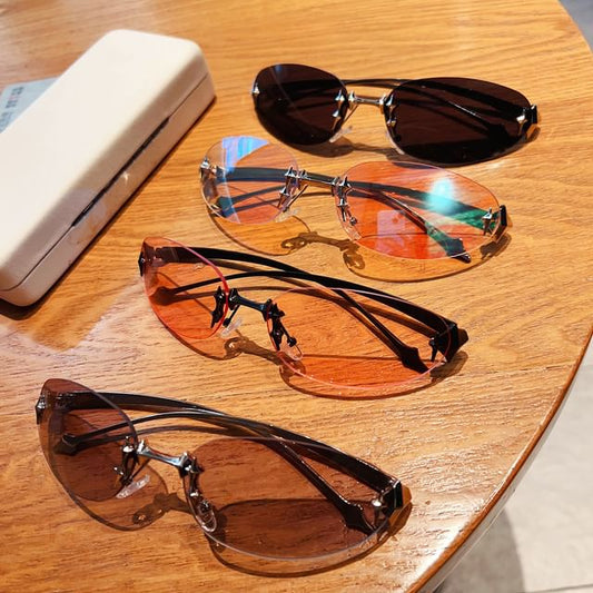 Oval Rimless Sunglasses