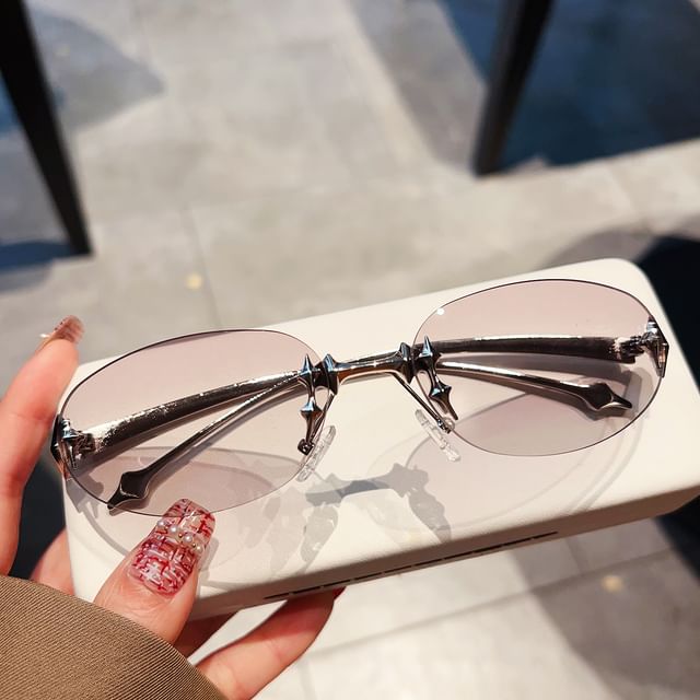 Oval Rimless Sunglasses