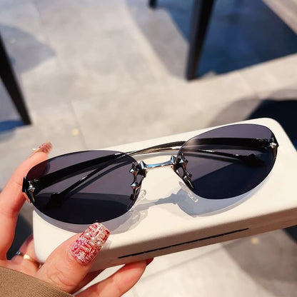 Oval Rimless Sunglasses