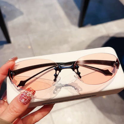 Oval Rimless Sunglasses
