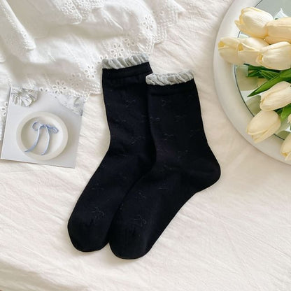 Bow Pointelle Socks