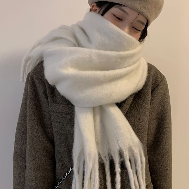 Fringed Plain Scarf