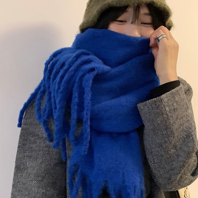 Fringed Plain Scarf
