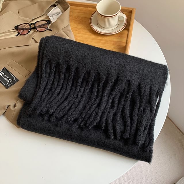 Fringed Plain Scarf