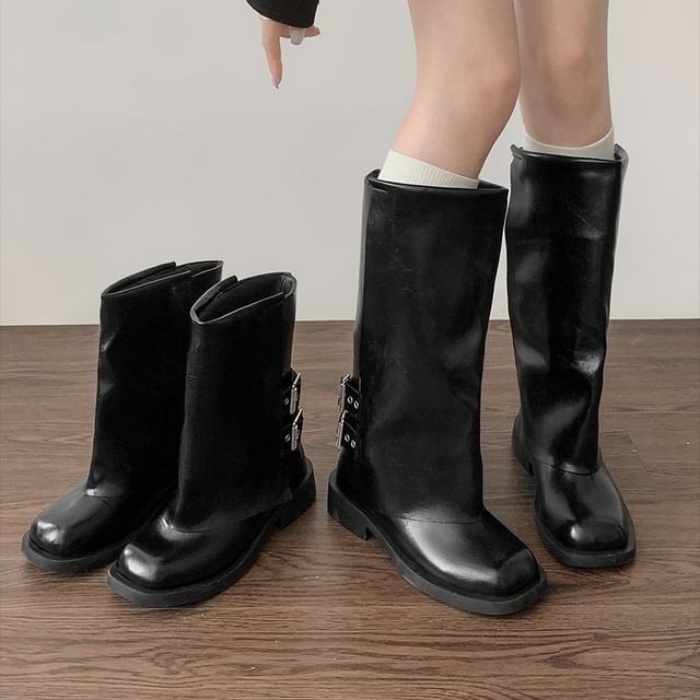 Bottes à boucles en similicuir (différents modèles)