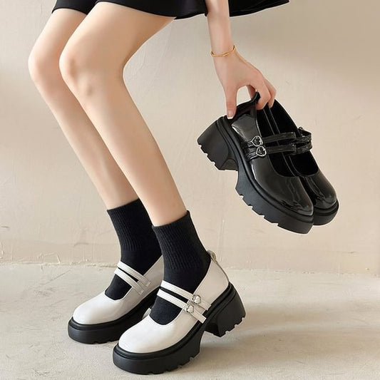 Platform Patent Leather Mary Jane Shoes