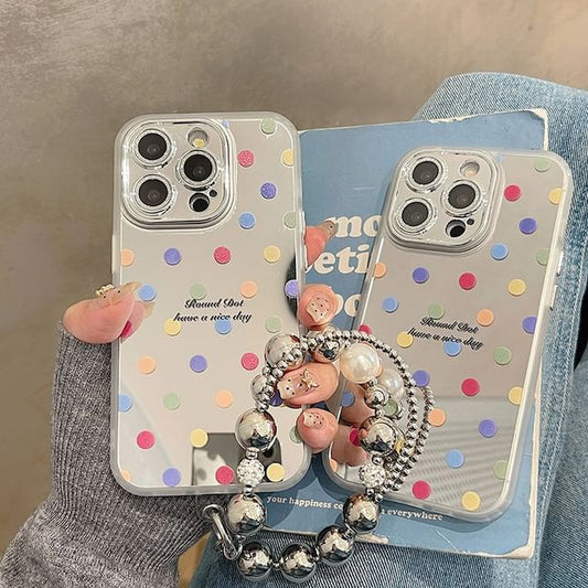 Dot Mirrored Case Polka / Set Strap Phone