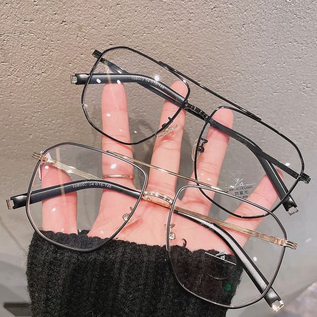 Square Metal Frame Blue Light Blocking Glasses