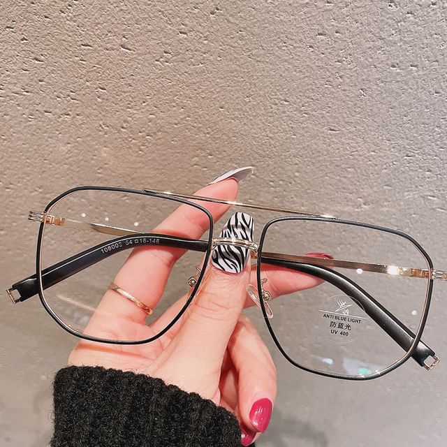 Square Metal Frame Blue Light Blocking Glasses