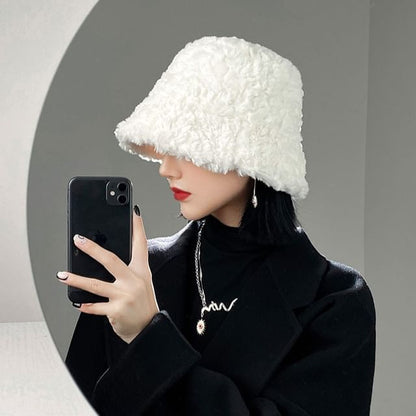 Faux Shearling Bucket Hat