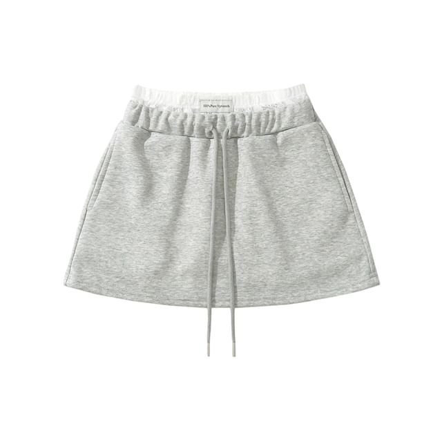 Paneled High-Waist A-Line Mini Skirt