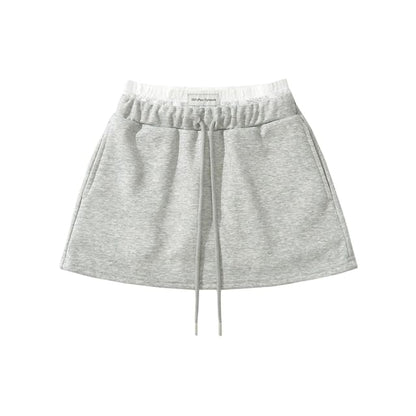 Paneled High-Waist A-Line Mini Skirt