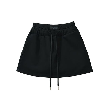 Paneled High-Waist A-Line Mini Skirt