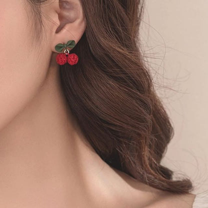 Cherry Drop Earring / Clip On Earring