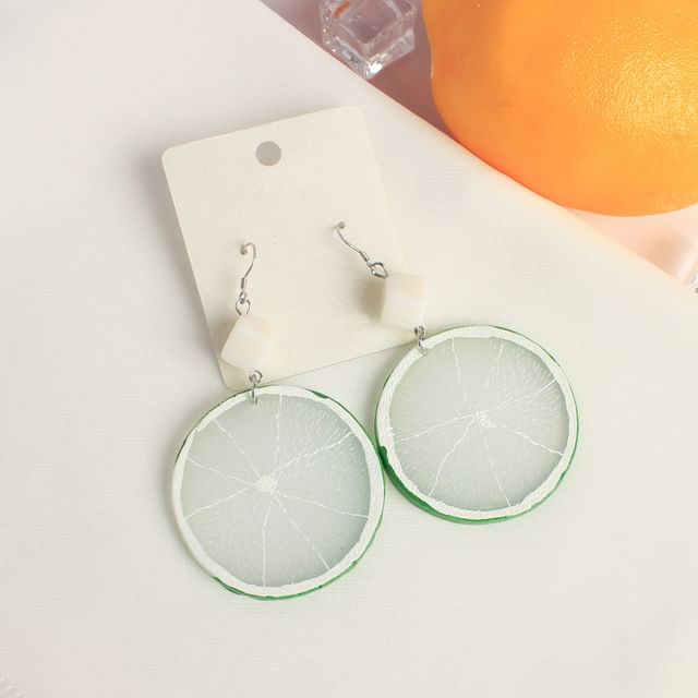 Lemon Slice Drop Earring / Clip On Earring