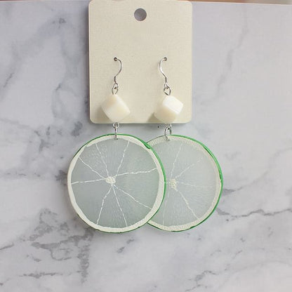 Lemon Slice Drop Earring / Clip On Earring