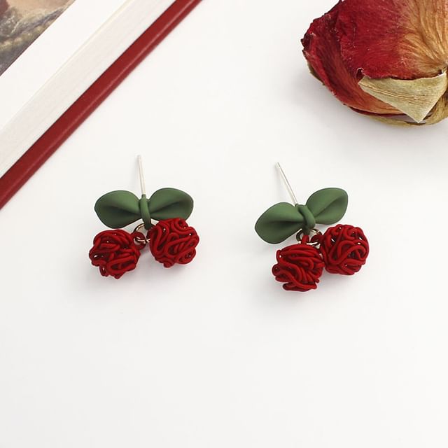 Cherry Drop Earring / Clip On Earring