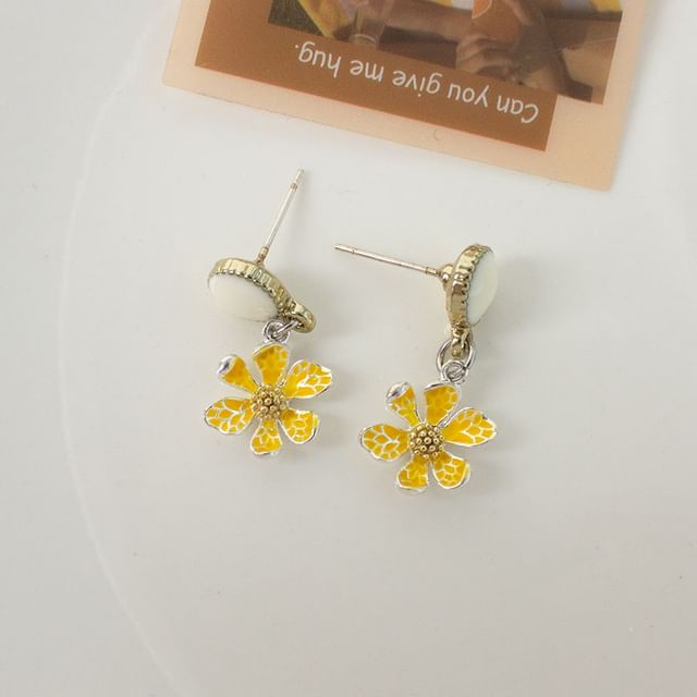 Flower Drop Earring / Clip On Earring