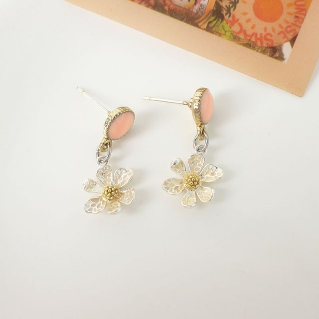 Flower Drop Earring / Clip On Earring