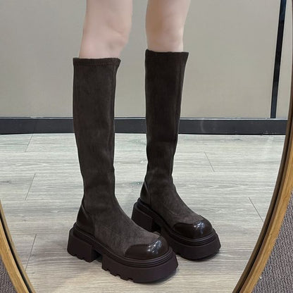 Tall Platform Cap Toe Boots