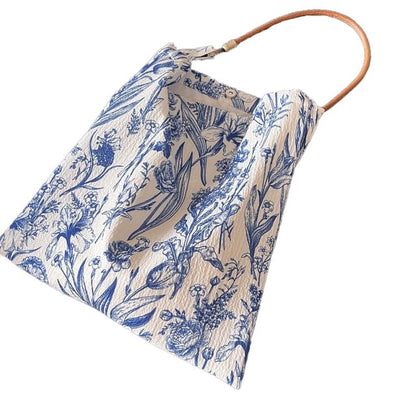 Floral Print Canvas Tote Bag