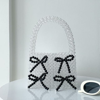 Bow Accent Beaded Handbag
