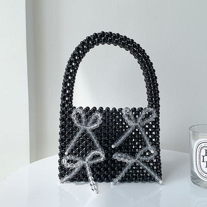 Bow Accent Beaded Handbag