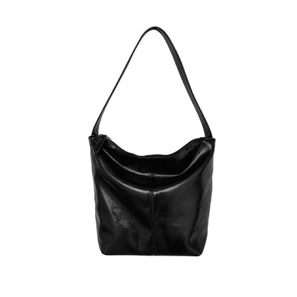Plain Faux Leather Tote Bag