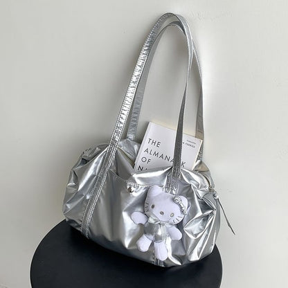 Plain Nylon Boston Bag