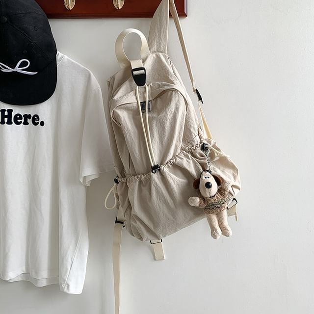 Plain Drawstring Nylon Backpack