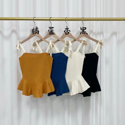 Plain Peplum Cami Top