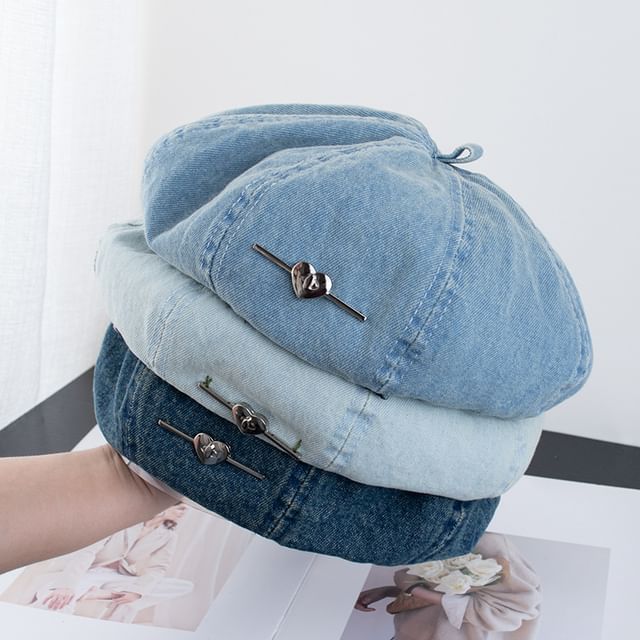 Washed Denim Beret