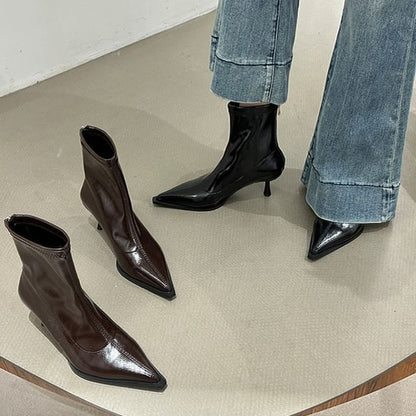 Pointy Stiletto Heel Short Boots
