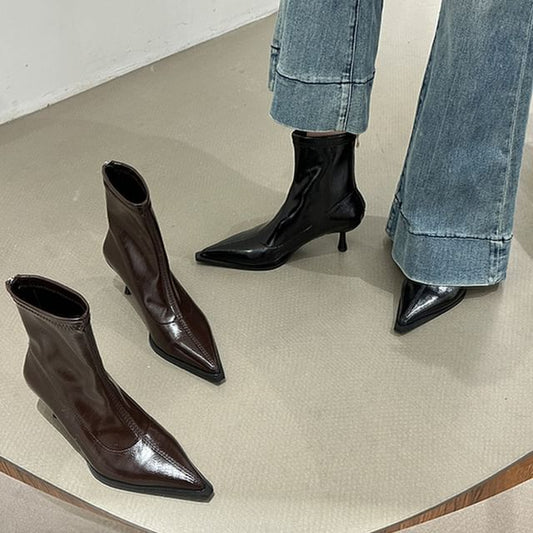 Pointy Stiletto Heel Short Boots