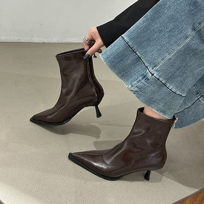 Pointy Stiletto Heel Short Boots