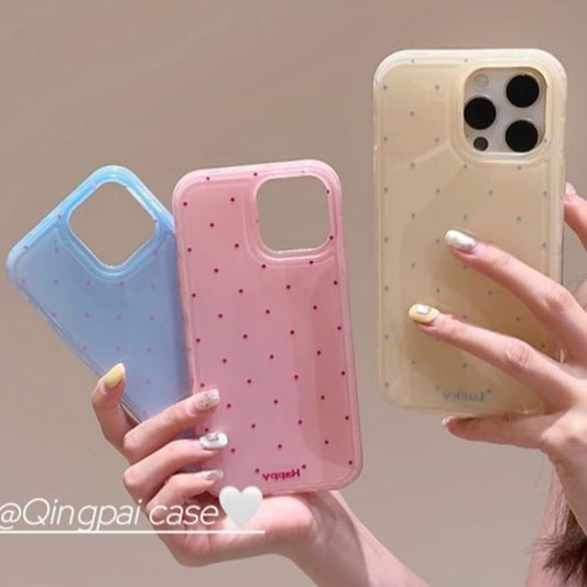 Polka Dot Phone Case - iPhone 15 Pro Max / 15 Pro / 15 Plus / 15 / 14 Pro Max / 14 Pro / 14 Plus / 14 / 13 Pro Max / 13 Pro / 13 / 13 mini / 12 Pro Max / 12 Pro / 12 / 12 mini / 11 Pro Max / 11 Pro / 11