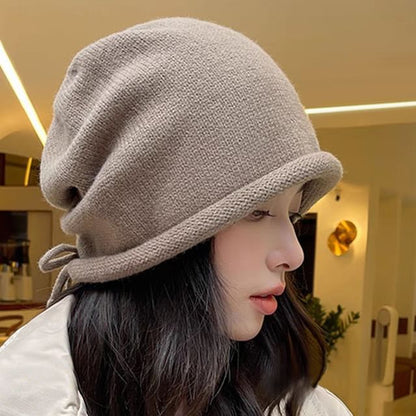 Plain Bowknot Beanie