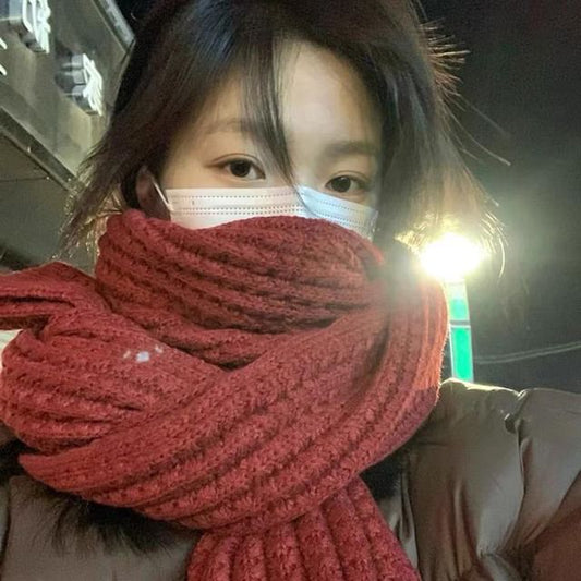 Plain Cable Knit Scarf