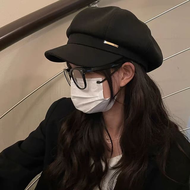 Plain Wool Newsboy Cap